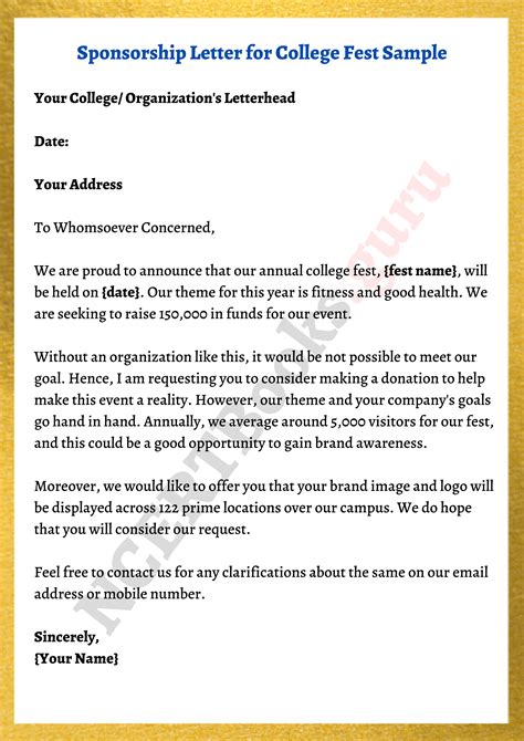 Sponsorship Letter Format Samples Tips For Writing A Sponsorship Letter