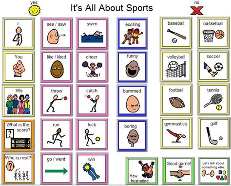 Sports Or Pe Communication Board Aac Topic Based Pinterest Adapted Pe Autism And Pe Rules