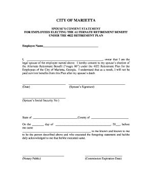 Spousal Consent Form Sample Complete With Ease Airslate Signnow