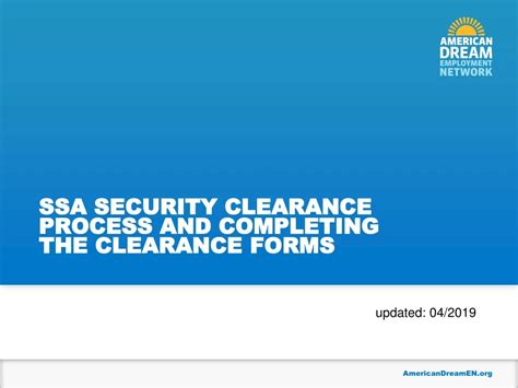 Ssa Security Clearance Process And Completing The Clearance Forms Ppt