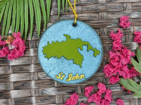 St John Usvi Ornament Beautiful Island Silhouette Racing Thought Studios