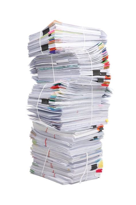 Stack Of Business Papers Isolated On White Background Stock Photo Alamy