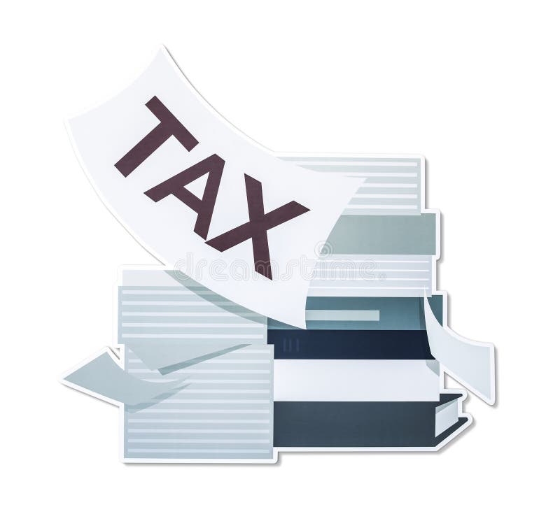 Stack Of Papers And Tax Concept Illustration Stock Image Image Of Inflation Papers 128476647