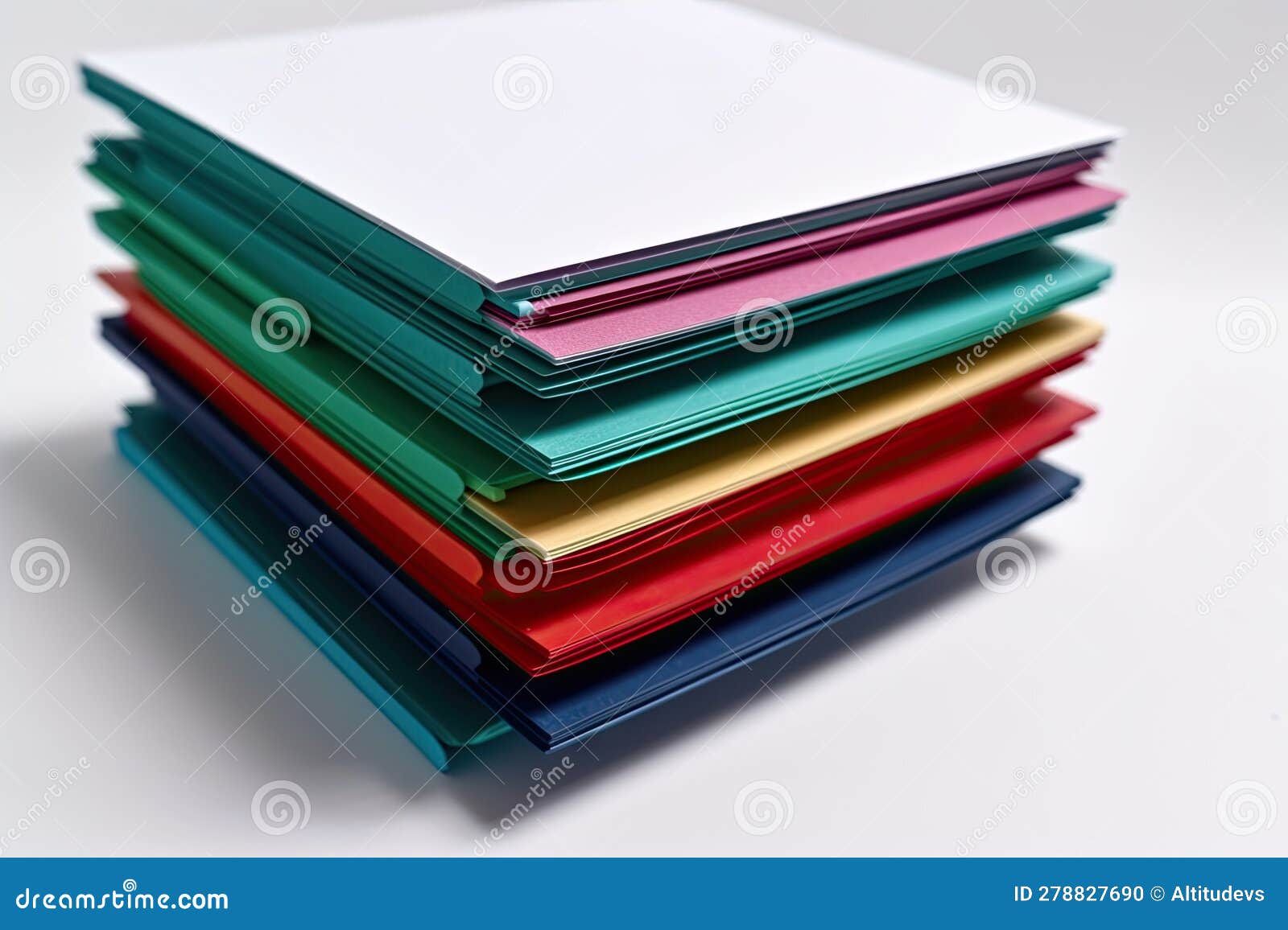 Stack Of Papers With Different Colored Tabs Organized In Neat And Tidy Stack Stock Illustration