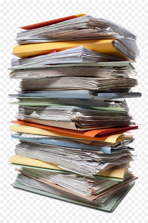 Stack Of Papers With Paper Clips Office Folders Transparent Background Png 16461868 Png