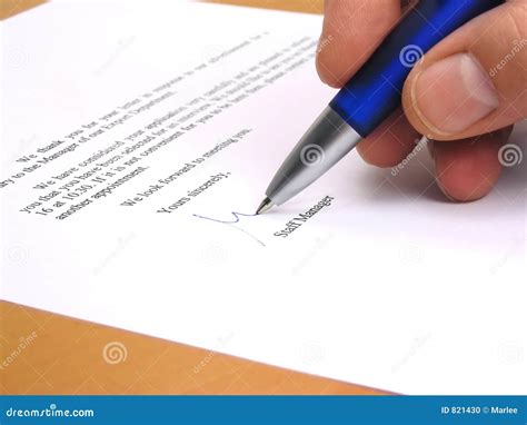 Staff Manager Signing A Letter Stock Photo Image Of Interview Sign 821430