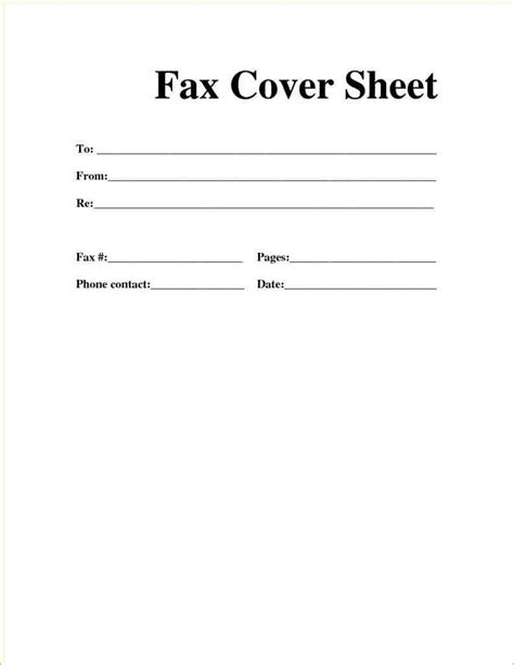 Standard Fax Cover Sheet Printable Template In Pdf