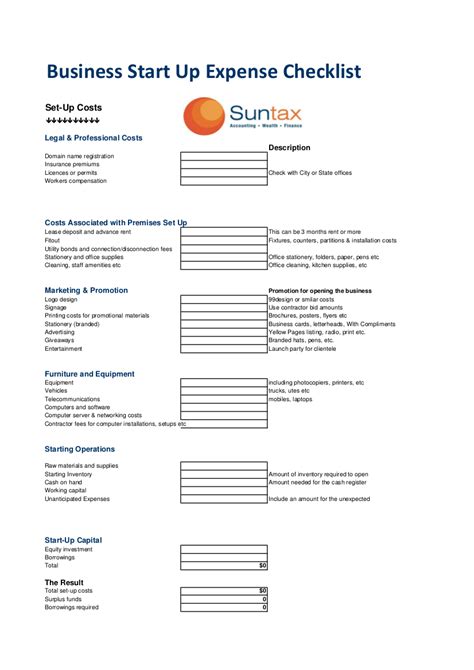 Start Up Business Checklist 11 Examples Format Pdf