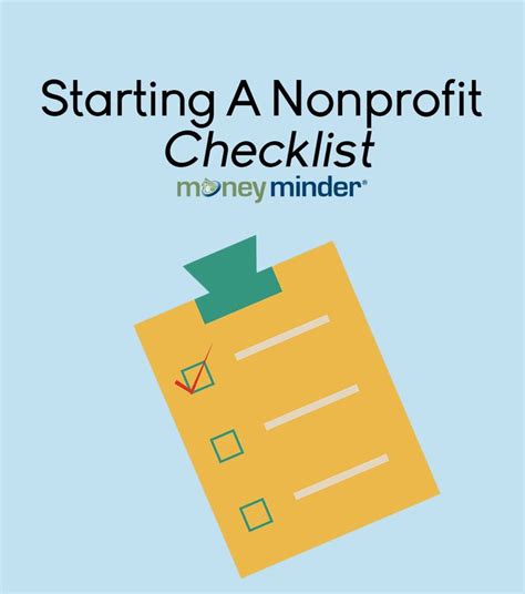 Starting A Nonprofit Organization Checklist Moneyminder Non Profit