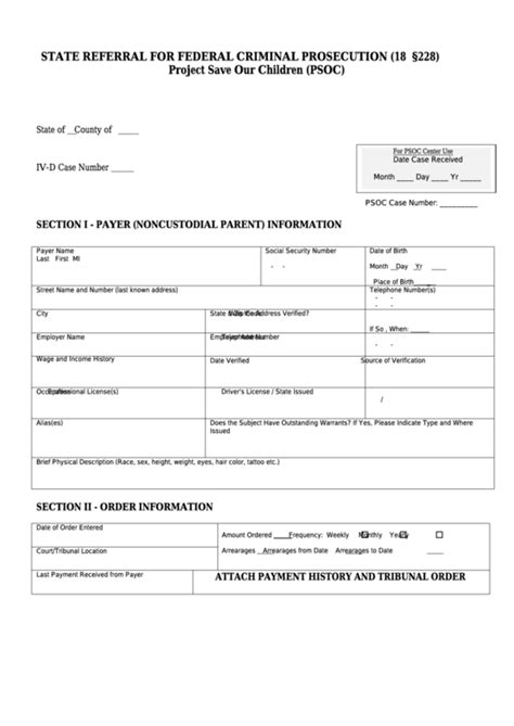 State Referral For Federal Criminal Prosecution Printable Pdf Download