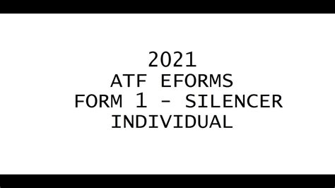 Step By Step 2021 Atf Form 1 Silencer Suppressor Youtube