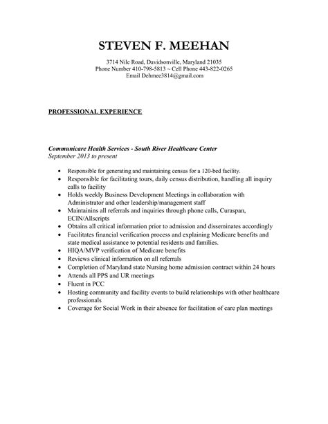 Steven F Meehan Resume Pdf