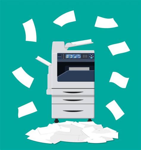 Stock Illustration Paperwork Into Machine