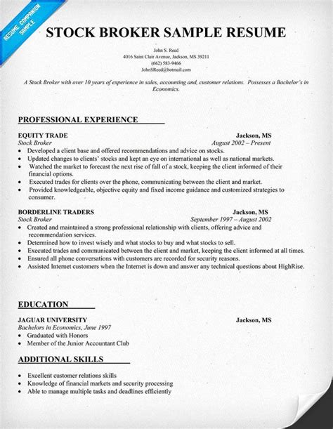 Stock Job Description Resume Awesome Stock Trader Description And Also