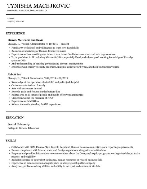 Stocker Resume Samples Velvet Jobs