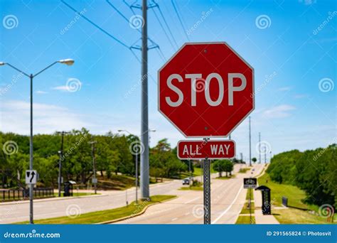 Stop All Way Stock Photo Image Of Sign Ways Stop 265012816