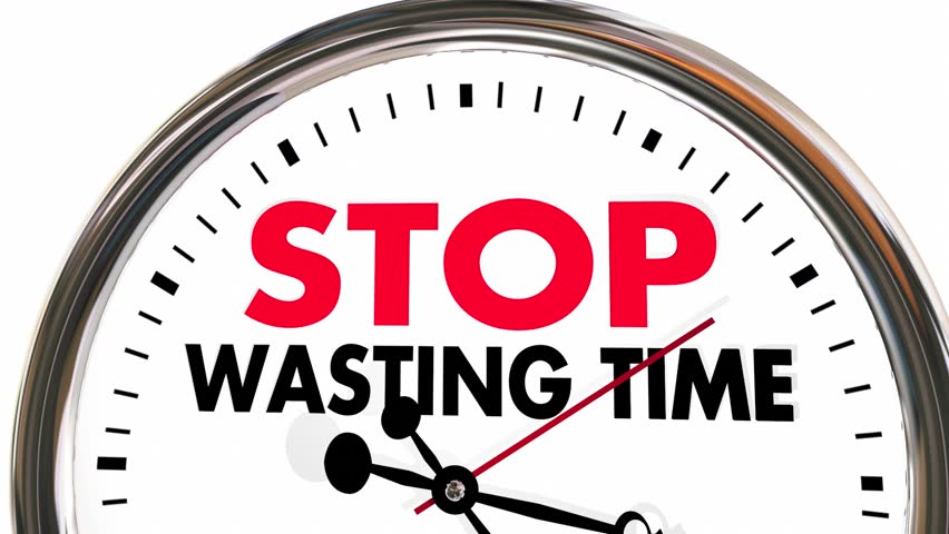 Stop Wasting Time Clock Lost Minutes Hours Stock Illustration