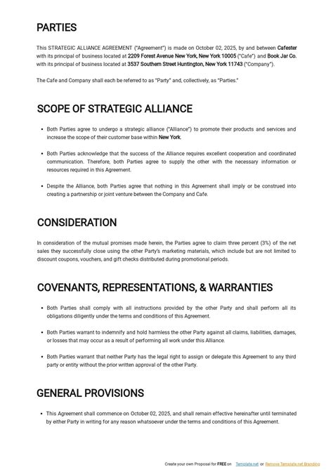 Strategic Alliance Template