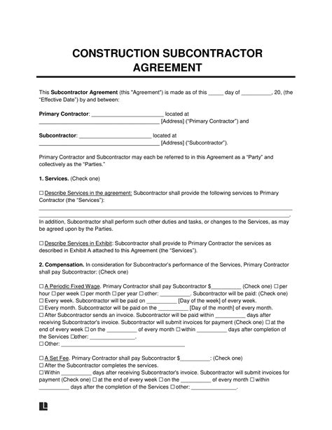 Subcontractor Contract Template Template Business In 2023 Contract