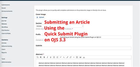 Submit And Publish Articles Using The Quick Submit Plugin