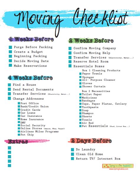 Superb Printable Moving Out Of State Checklist Tristan Website