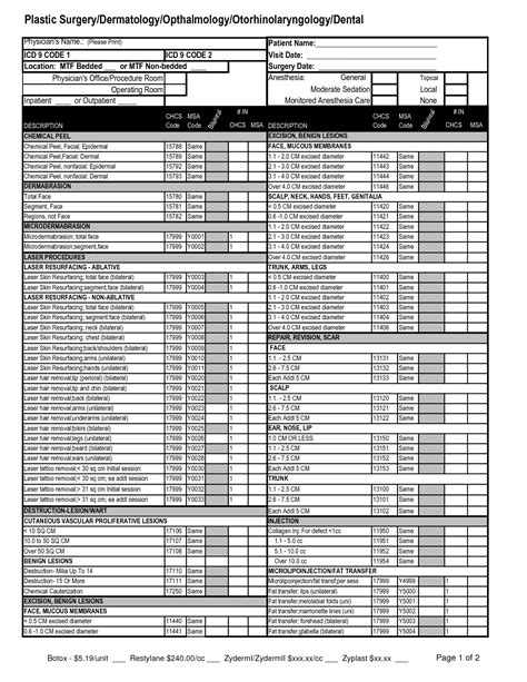 Superbill Encounter Form Templates