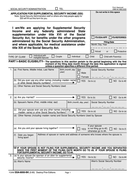 Supplemental Security Income Form Fill And Sign Printable Template