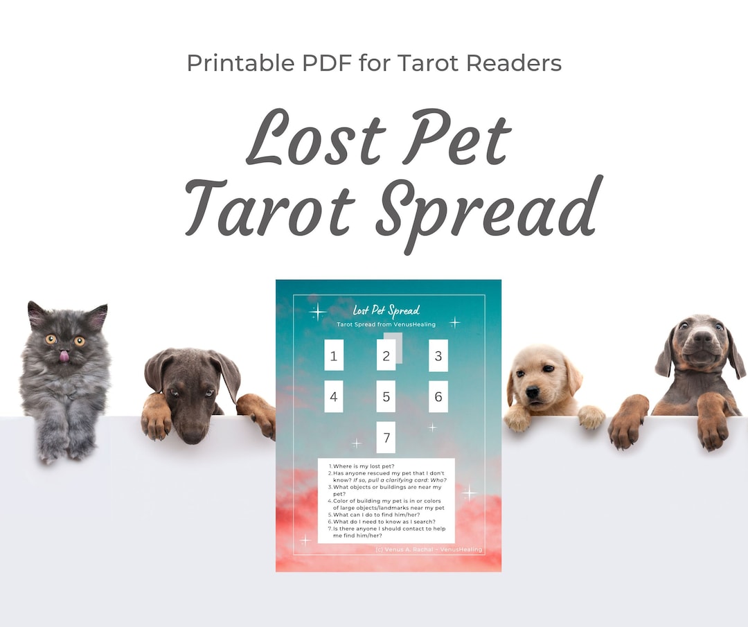 Tarot Spread For Lost Pets Printable Pdf Instructions Etsy