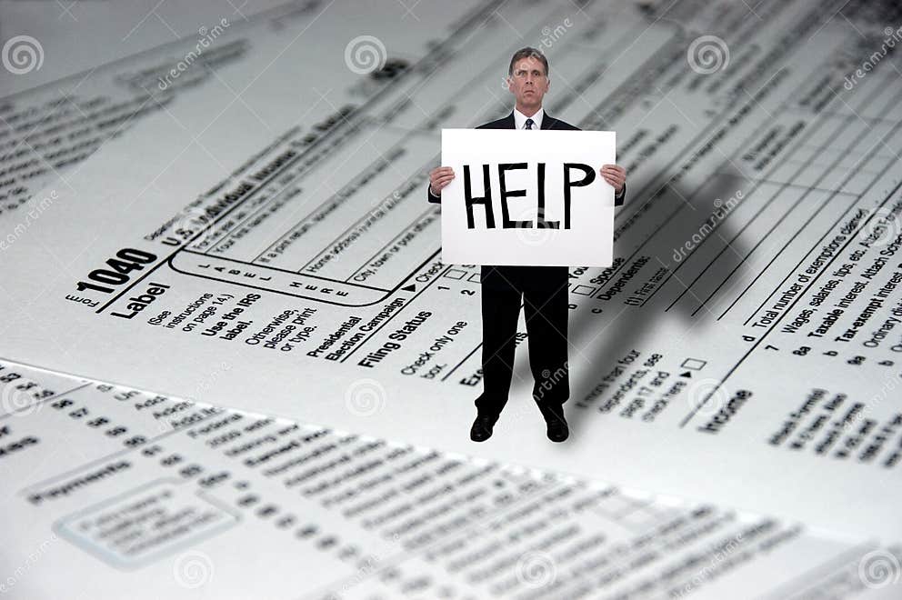 Tax Forms Concept Businessman Need Help Editorial Stock Image Image