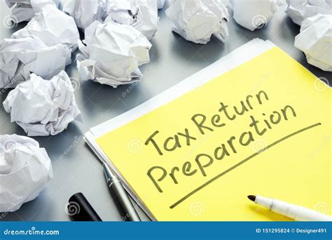 Tax Return Preparation Concept And Papers Stock Photo Image Of