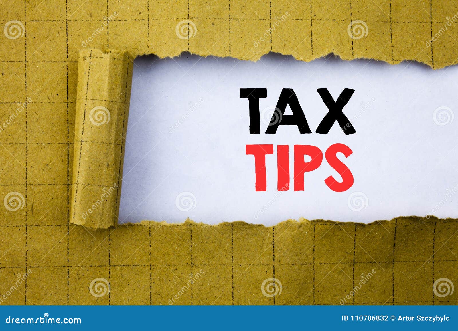 Tax Tips Business Concept For Tip Forn Taxes Written On White Paper On