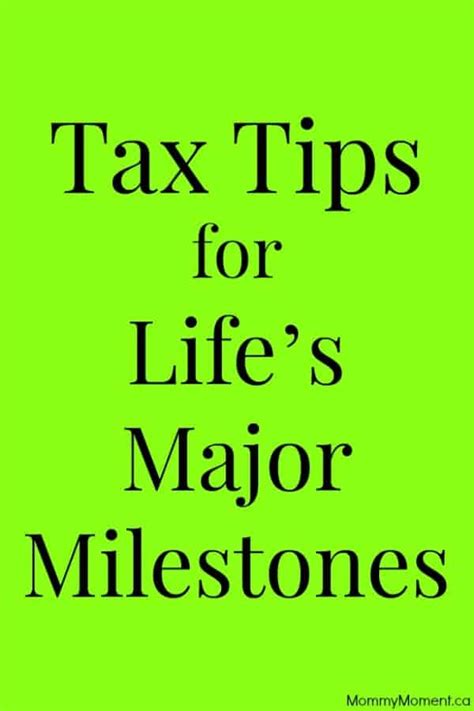 Tax Tips For Life S Major Milestones