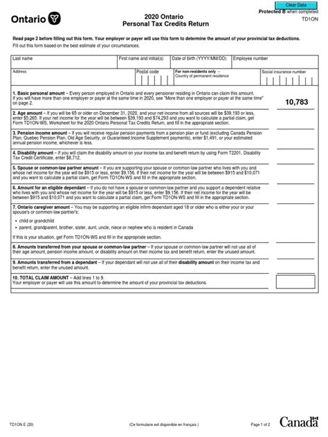 Td1 Form 2023 Quebec Printable Forms Free Online