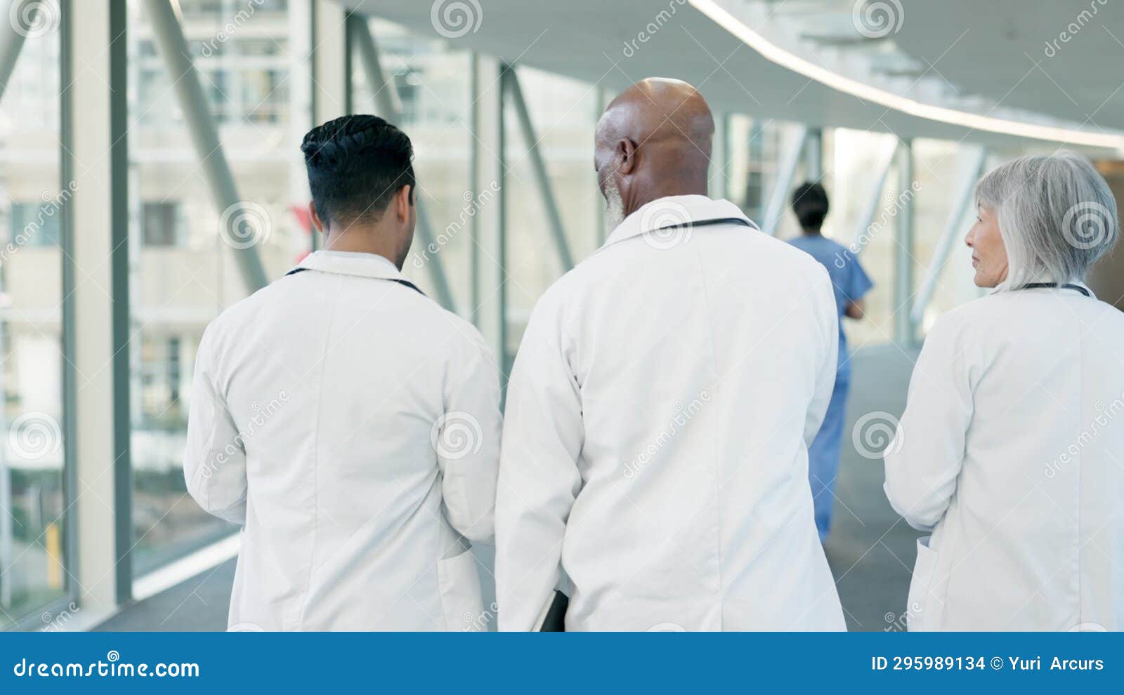 Teamwork Walking Or Doctors Speaking Of Results Or Healthcare