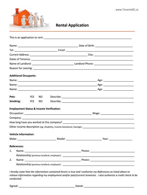 Tenant Form Template