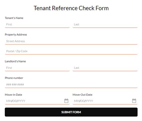 Tenant Reference Check Template