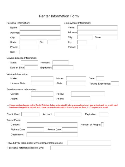 Tenants Information Form 2 Free Templates In Pdf Word Excel Download