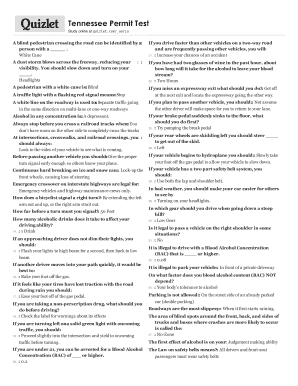 Tennessee Permit Test Cheat Sheet Pdf Fill Online Printable