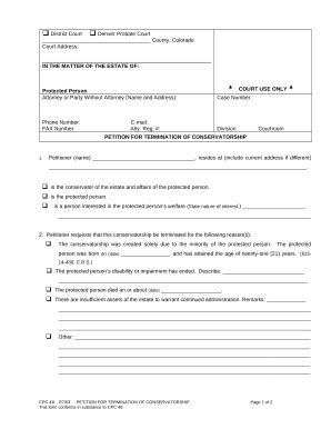 Termination Conservatorship Order Doc Template Pdffiller