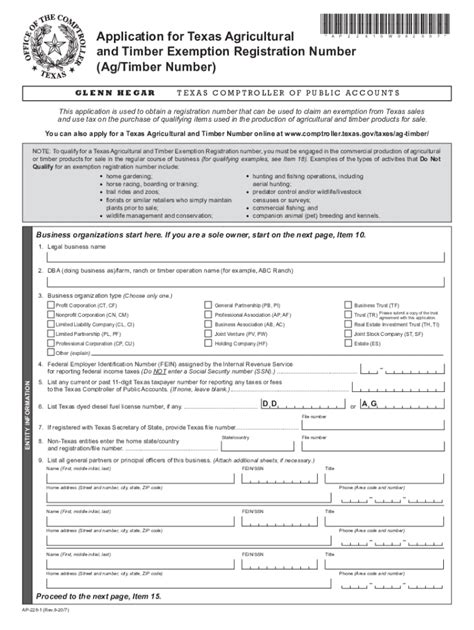 Texas Agricultural Exemption Form Fill Out Sign Online Dochub