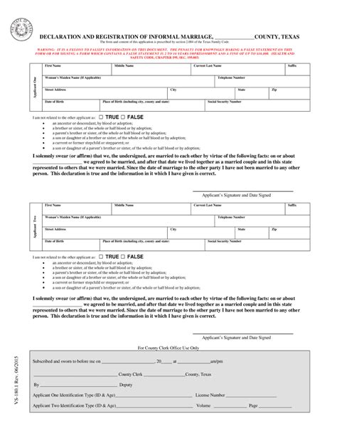 Texas Common Law Marriage Fill Out Sign Online Dochub