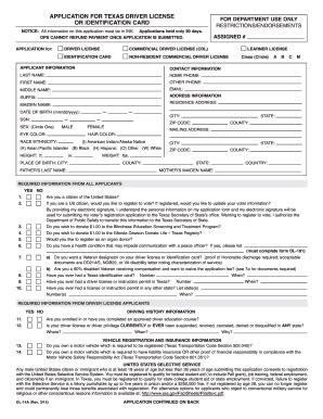 Texas Driver License Application Form Fill Out And Sign Printable Pdf