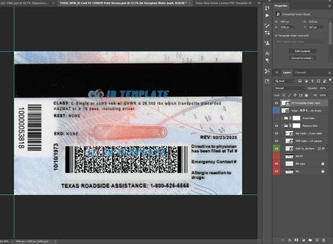 Texas Id Card New Psd Template 1200Dpi Id Card Template