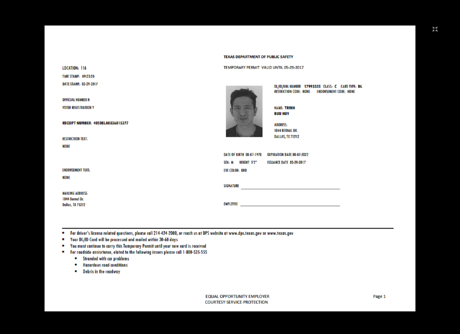 Texas Temp Driver S Permit Template Id Card Template Drivers Permit