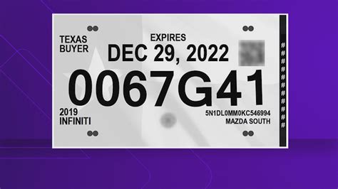 Texas Temporary License Plate Printable 2023