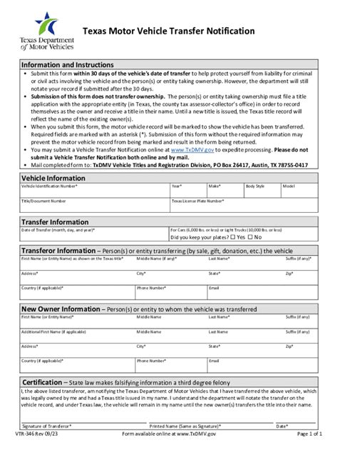 Texas Title Transfer Form Online Fill Out Sign Online Dochub