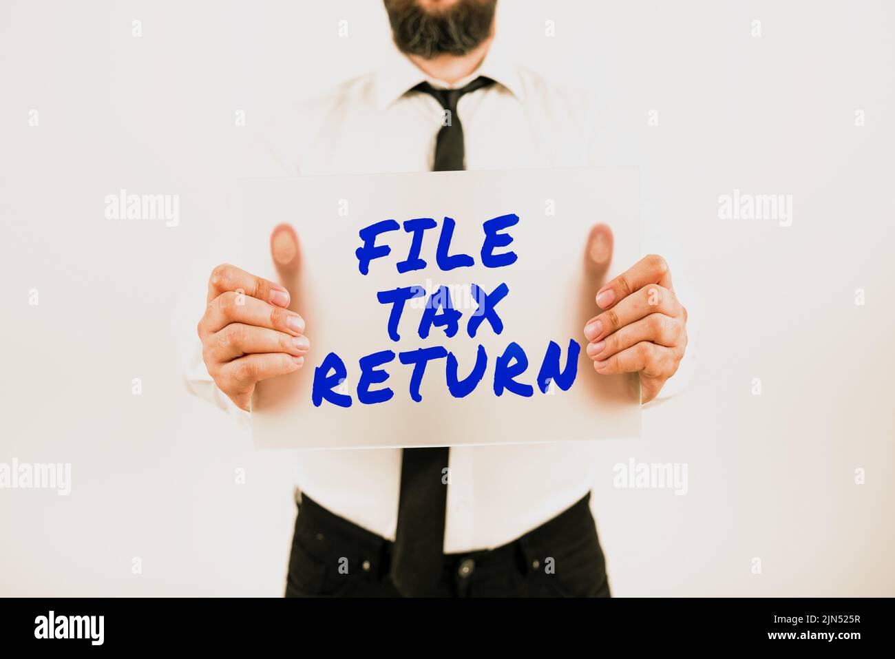 Text Caption Presenting File Tax Return Business Approach Paperwork To Get Financial Money