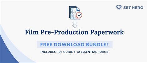 The 12 Essentials Of Film Pre Production Paperwork Free Bundle Download