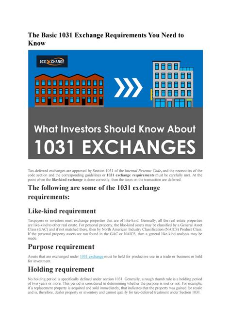 The Basic 1031 Exchange Requirements You Need To Know By 1031 Xchange