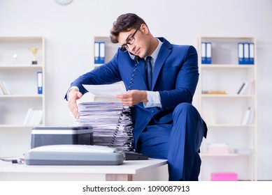 The Businessman Making Copies In Copying Machine Stock Photo Image Of